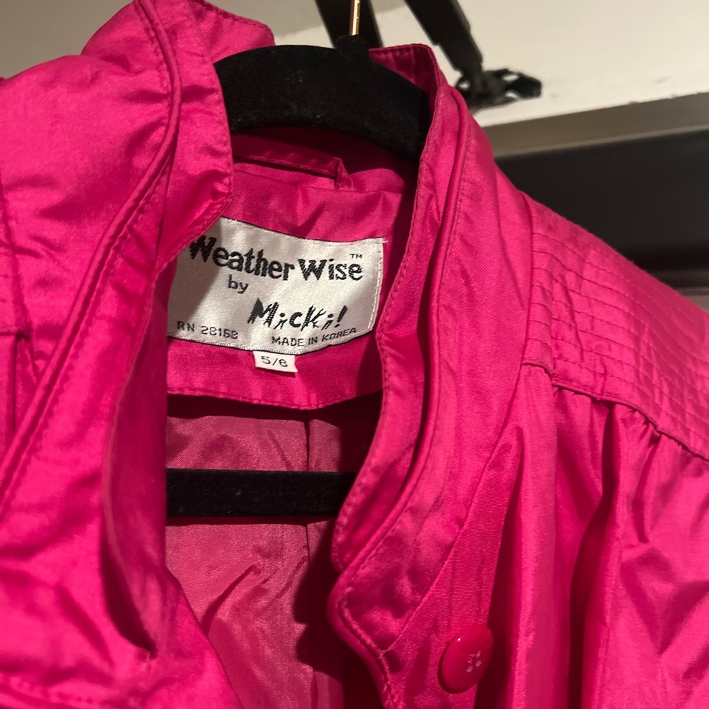 Vintage Weather Wise Hot Pink Belted Trench Coat Size S (5/6) - Picture 6 of 7